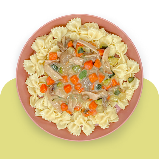 Pasta in Hafercreme mit Champignons und Putenstreifen