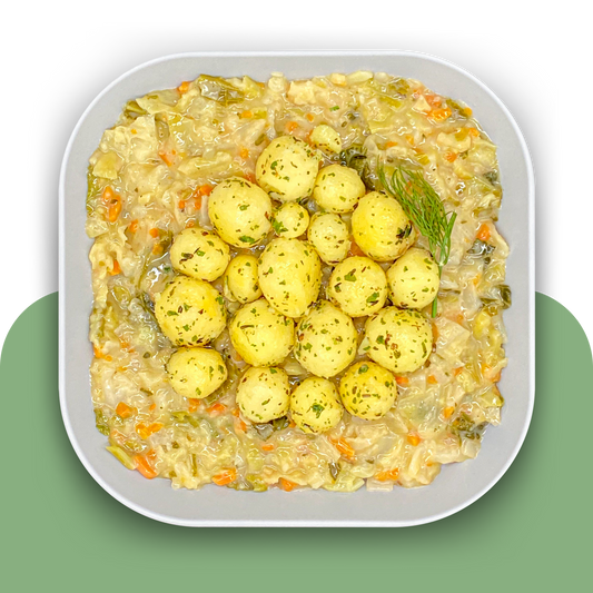 Mediterrane Kartoffeln mit cremigem Wirsinggemüse