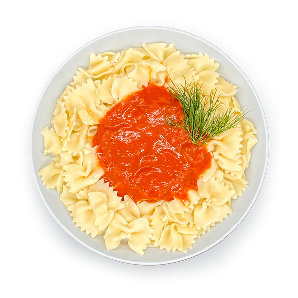 Schmetterlingsnudeln in Tomaten-Basilikum-Sauce