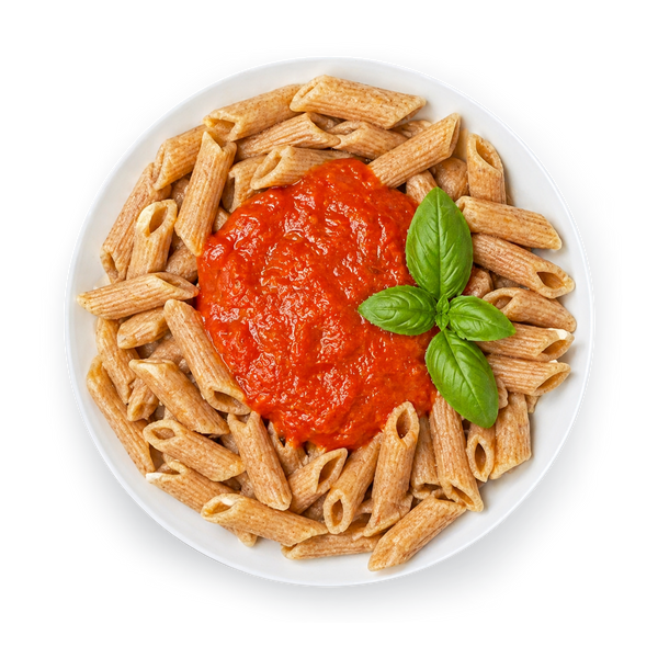 Vollkorn-Penne mit Tomaten-Basilikum-Sauce
