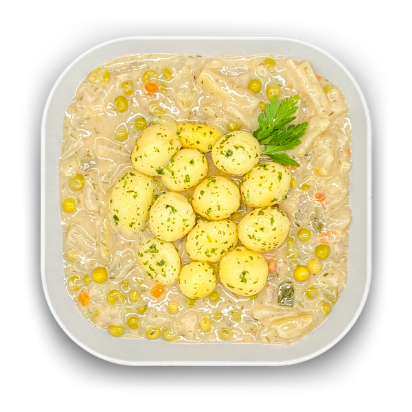 Mediterrane Kartoffeln mit Kohlrabi-Erbsen Gemüse