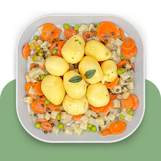 Petersilienkartoffeln mit Linsengemüse