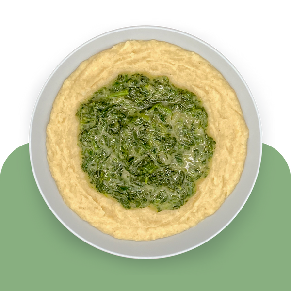 Kartoffel-Blumenkohlpüree mit Rahmspinat