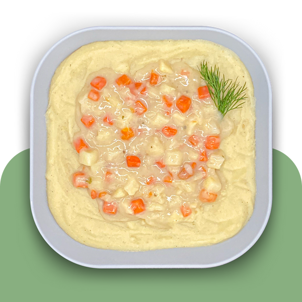 Kartoffel-Blumenkohlpüree mit Pastinake in Haferbéchamel