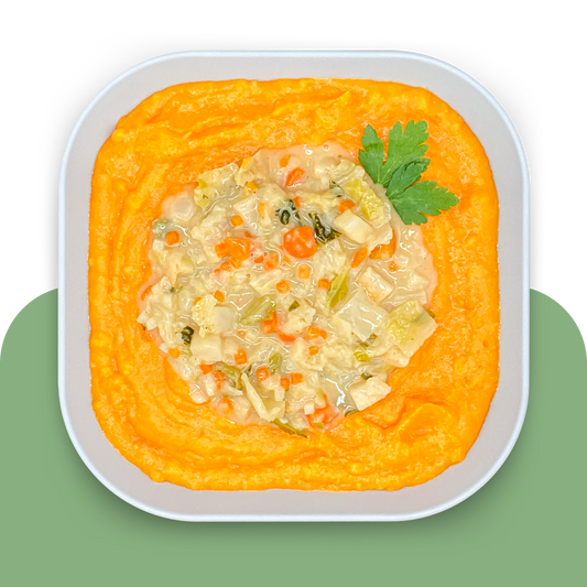 Kartoffel-Möhrenpüree mit cremigem Wirsinggemüse