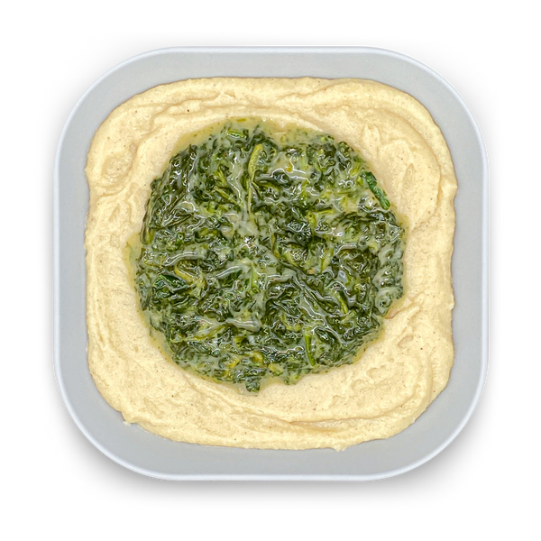 Kartoffel-Sellerie-Püree mit Rahmspinat