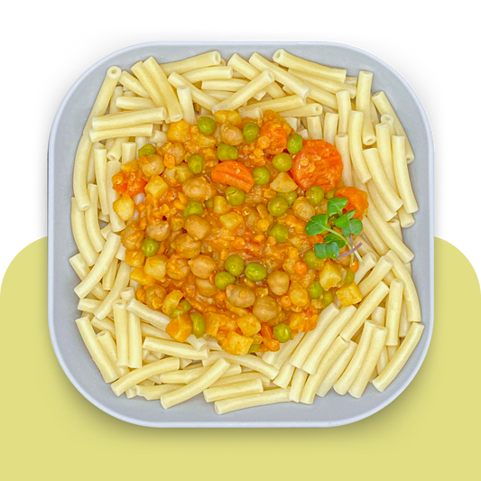 Rotes Gemüse-Curry mit Mini-Makkaroni