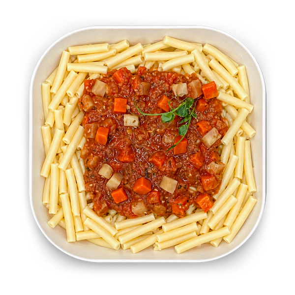 Mini-Makkaroni mit Linsenbolognese