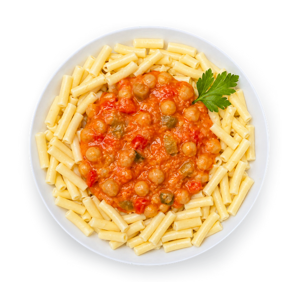 Mini-Makkaroni mit kulinarischer Tomaten-Kokos-Kreation