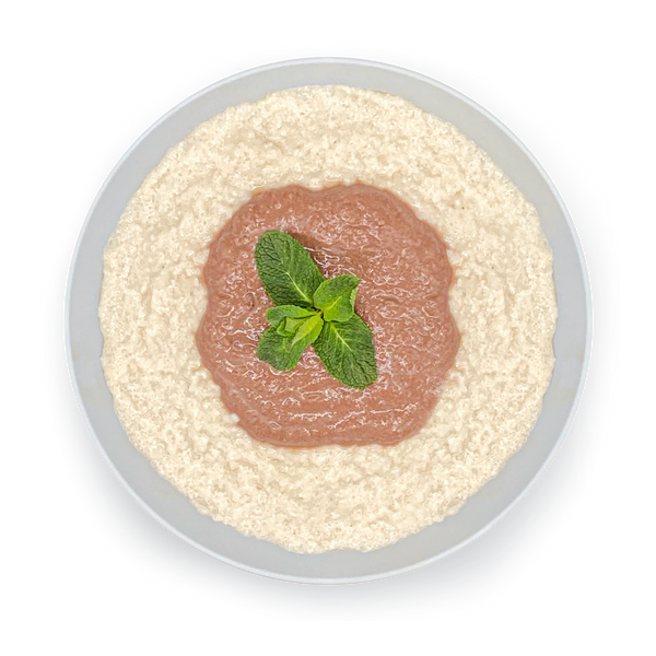 Mandel-Grießbrei mit Kakaosauce