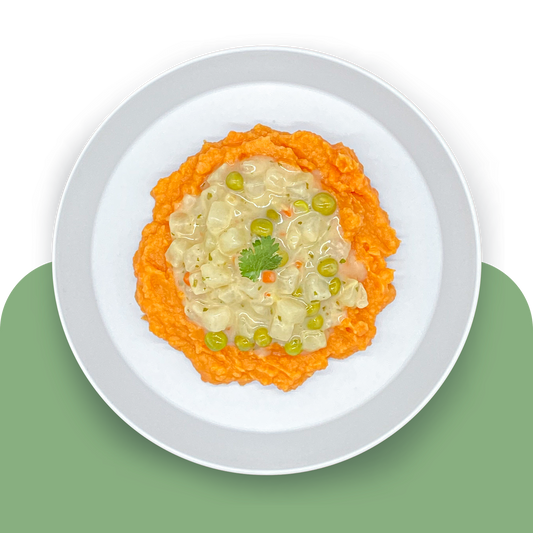 Süßkartoffelpüree mit Kohlrabigemüse