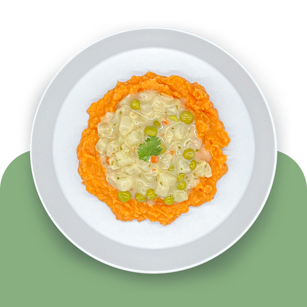 Süßkartoffelpüree mit Kohlrabigemüse