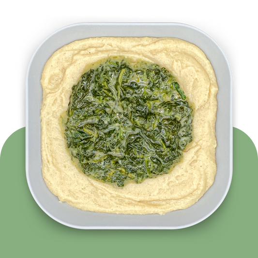 Kartoffel-Sellerie-Püree mit Rahmspinat